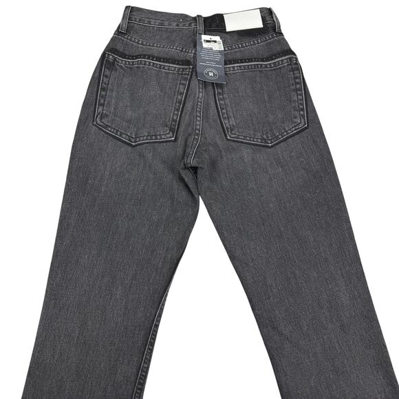 NWT EB DENIM Unraveled Two Jean High Rise Split Hem Straight Leg Jean 24 + FLAW - Picture 12 of 15